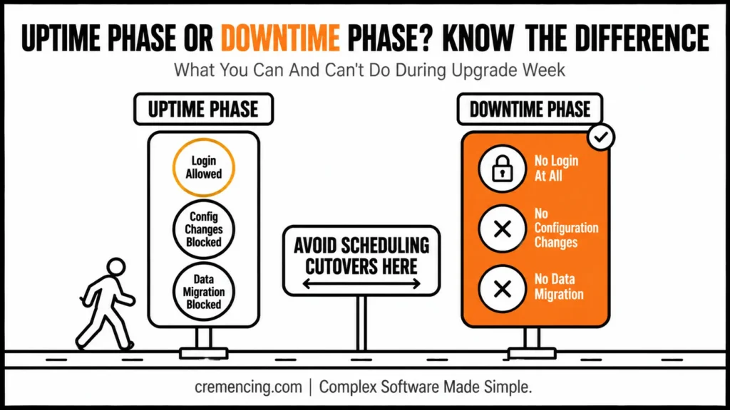 Uptime vs downtime phase restrictions
