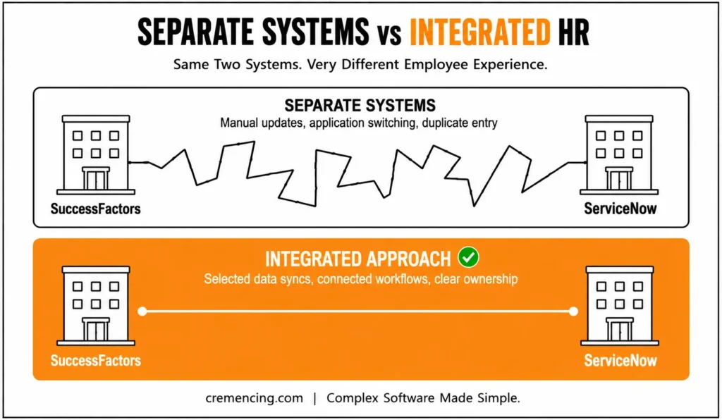 Separate versus integrated systems comparison flow