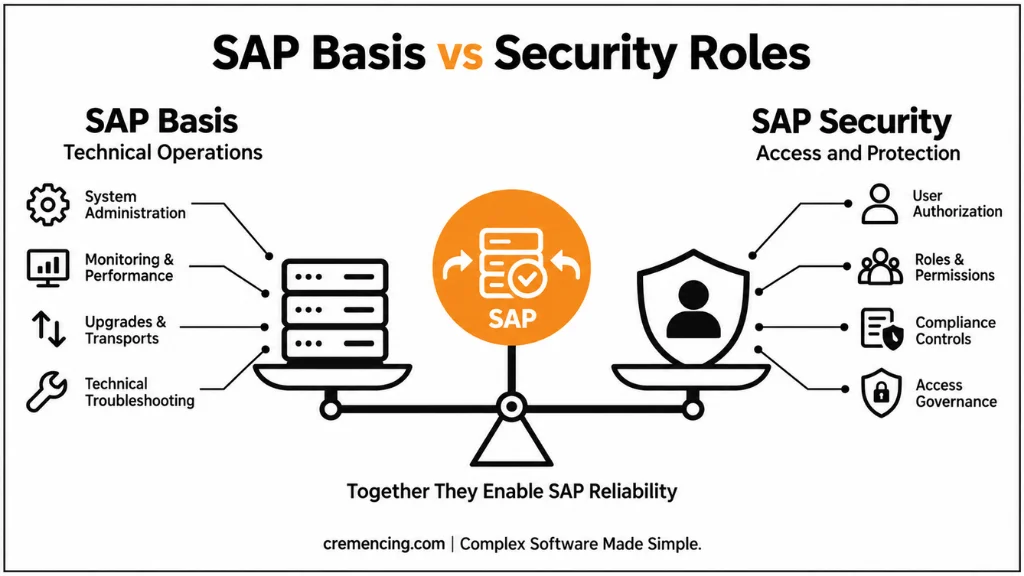 SAP Basis vs SAP Security: Understanding the Two Roles Behind SAP System Operations