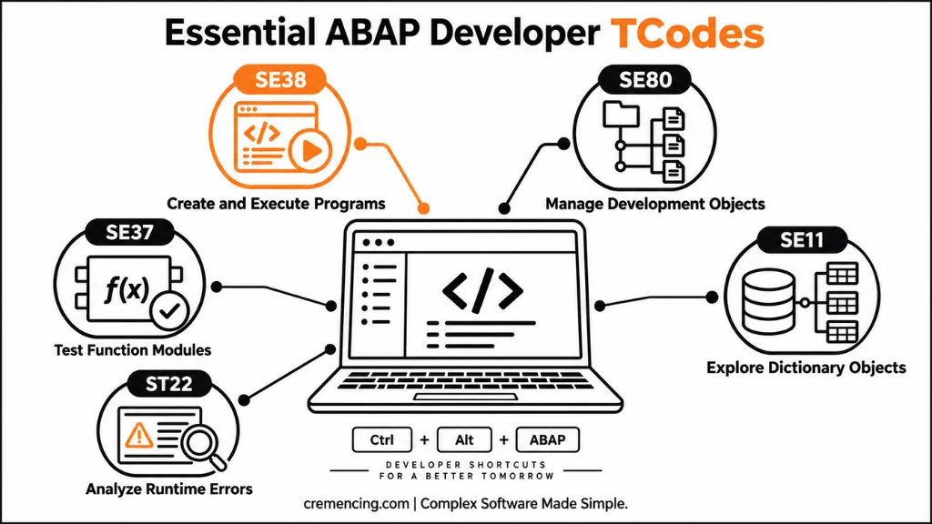 Which ABAP T-Codes Do Developers Actually Need When Building SAP Programs?